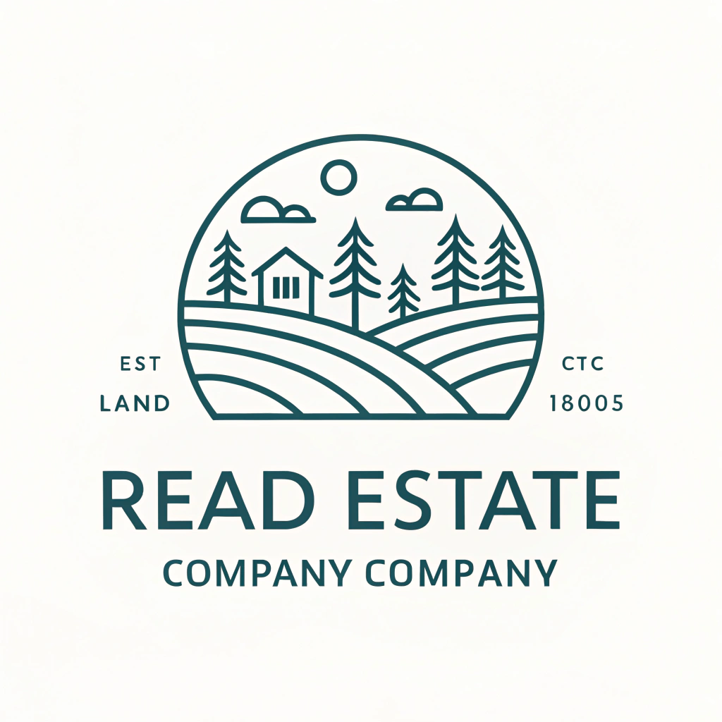 AI generated image by Red Panda AI: crea un logo de una empresa seria. relacionada a los bienes raices. Especializada en los terrenos. Utiliza colores empresariales, diseño simple y minimalista facil de recordar para los clientes.