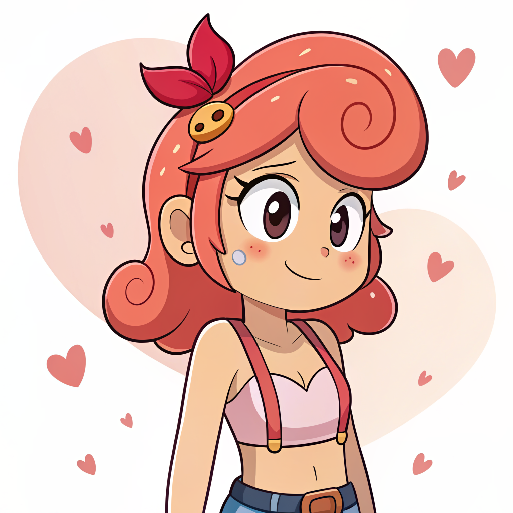 AI generated image by Red Panda AI: 
Melodie aus Brawl Stars die mit den rosanen  Haaren. Die soll etwas freizügiger angezogen sein sie soll sexy ausschauen sie soll verschwitzt sein sie soll ein süßes Gesicht haben