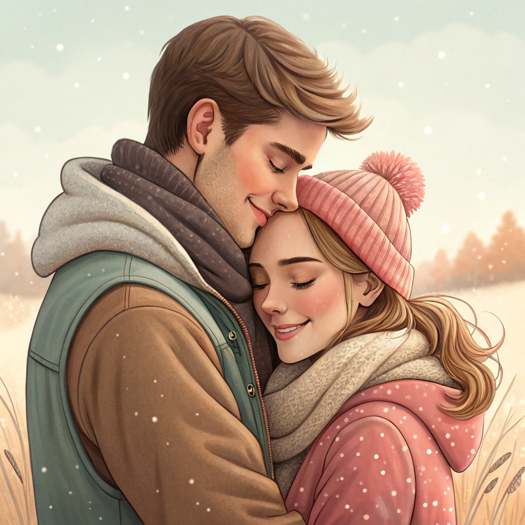 AI generated image by Red Panda AI: Una pareja de amor que esté en 2d y sea tierno