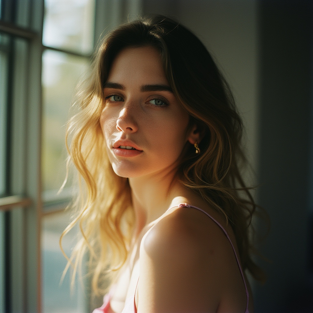AI generated image by FLUX.1-pro: beautful woman, shot with leica m6 on kodak portra 400