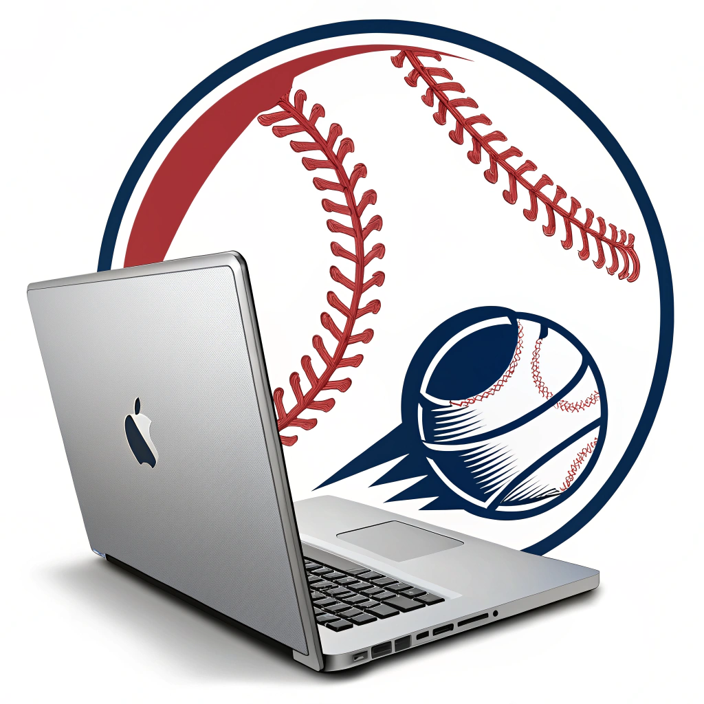 AI generated image by FLUX.1-schnell: Replace the ball at the top of the logo with a laptop.