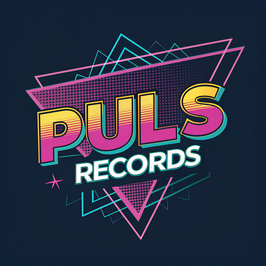 AI generated image by Red Panda AI: Producer Label called "Puls Records” 80s Style