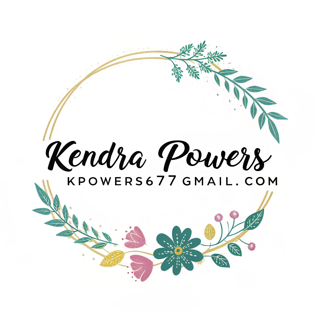 AI generated image by Red Panda AI: logo for a photographer.  Include "Kendra Powers" and the email address kpowers671@gmail.com