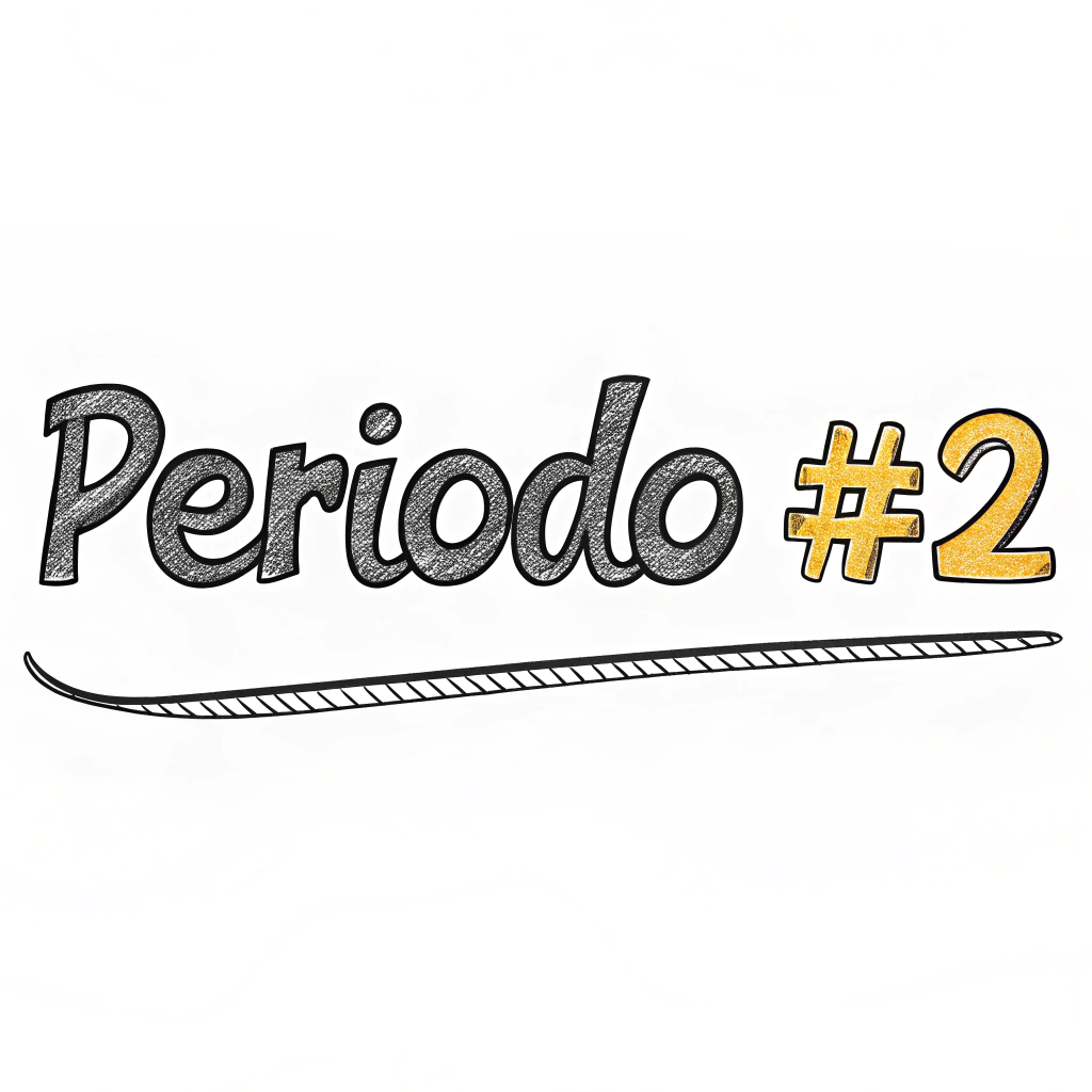 AI generated image by Red Panda AI: dame una imagen que diga "Periodo#2" con una letra llamativa, no tan básica y que sea para dibujar. Que todo el texto esté pegado, nada separado. Que el #2 esté pegado al "Periodo"