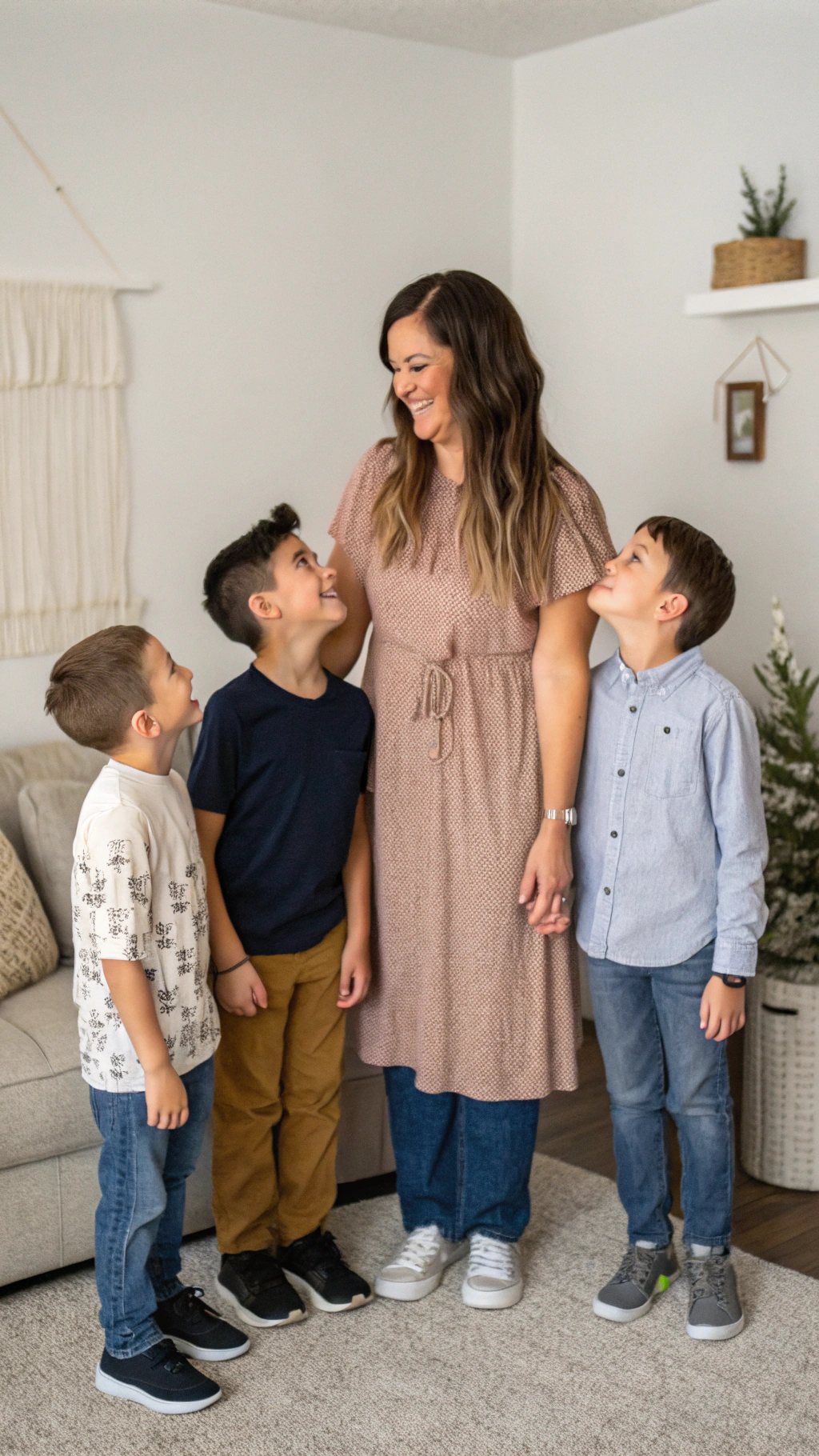 AI generated image by Red Panda AI: a family of 5, consisting of a mother, 2 sons, a younger brother and an older brother, 1 daughter and 2 younger brothers. they are not yet unemployed because no.1 is in grade 6 and no.2 is still in grade 5 of elementary school. for 9 years they have lived simply because their lives are helped by their mother's younger brother who is still single.