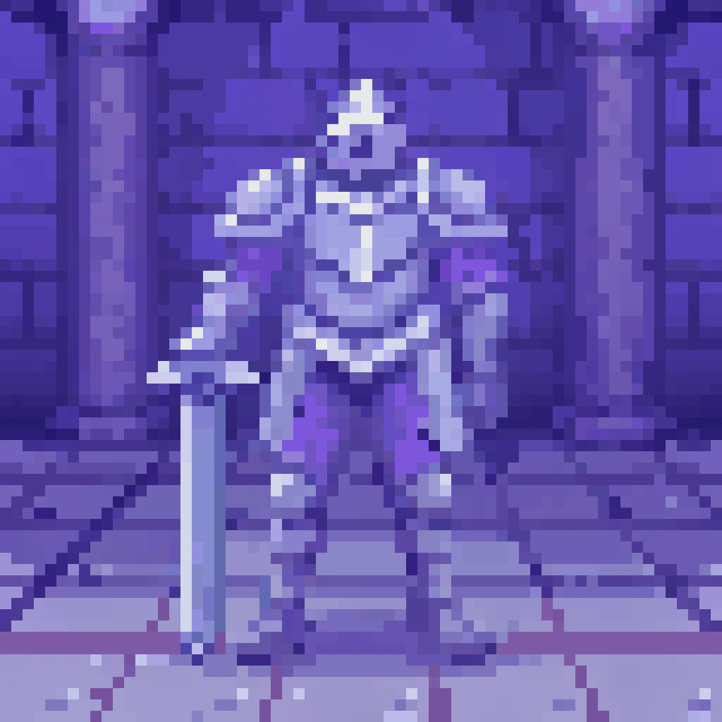 AI generated image by FLUX.1-schnell: Really cool knight with a sword
