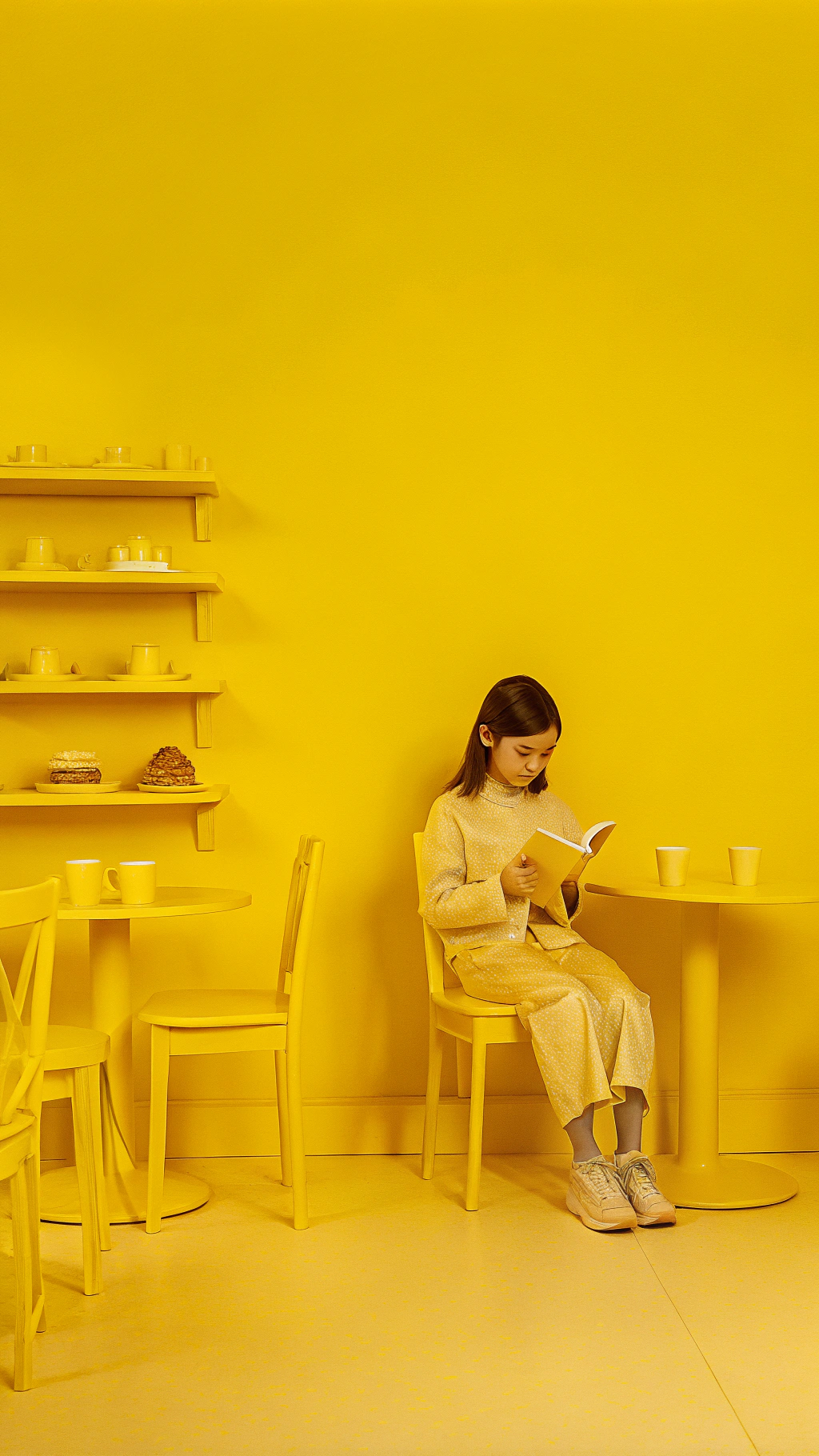 AI generated image by Red Panda AI: A girl in the coffee shop 