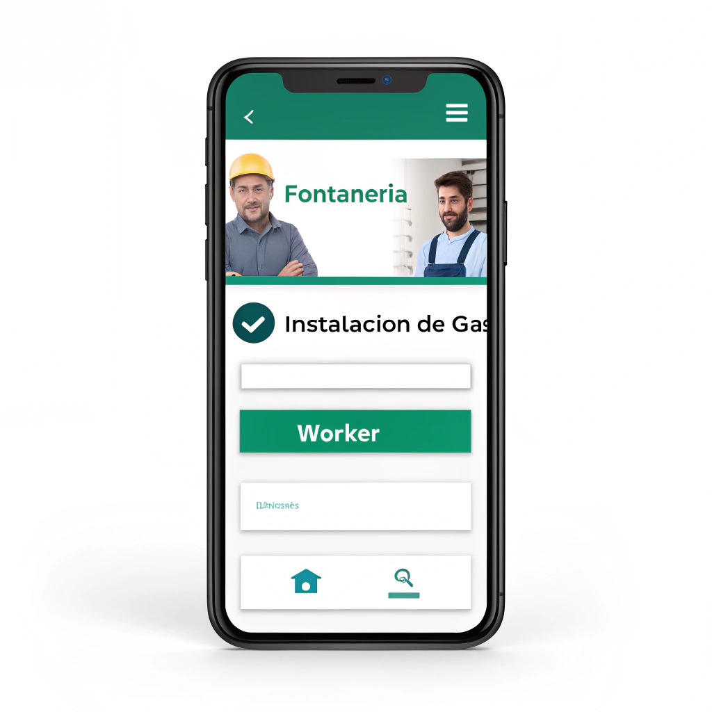 AI generated image by Red Panda AI:
Alright, I’ll give you the context of my application, and then I want you to create a mockup that I’ll specify later. The context is as follows: a mobile application designed to request home repair services like plumbing, gas fitting, etc. Now, I need you to create mockups for an interface to select the worker and the type of job, and make the mockup in Spanish.