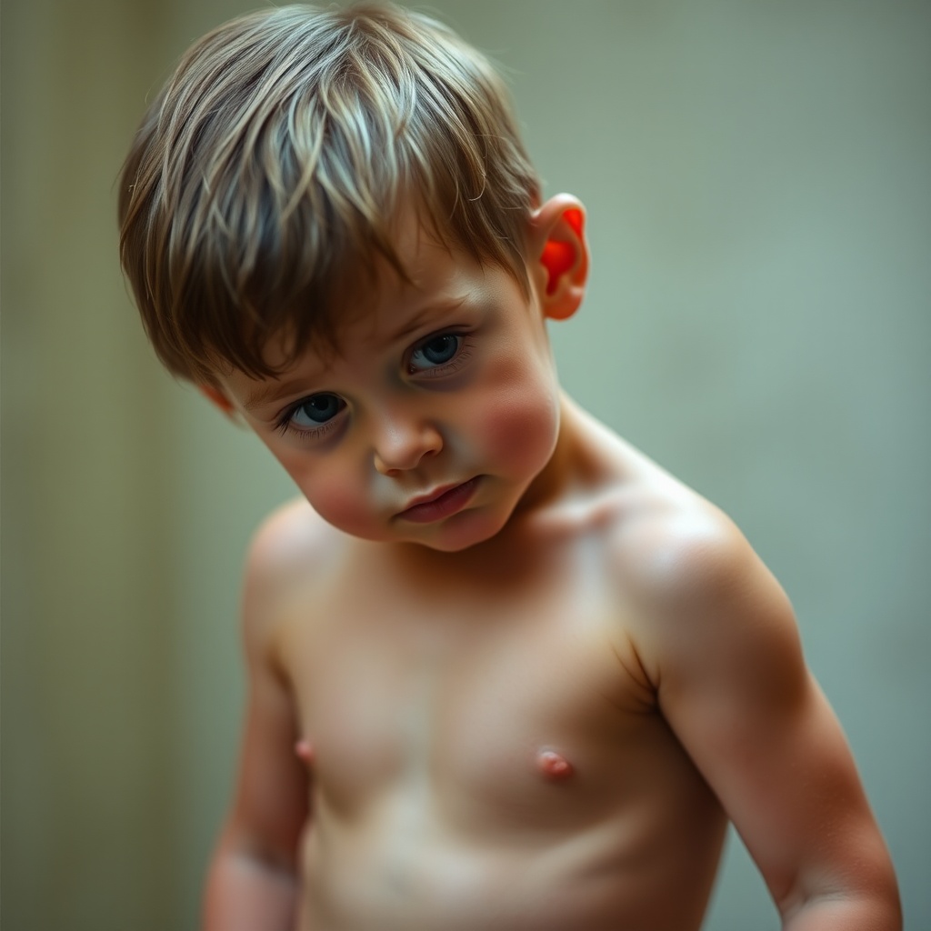 AI generated image by FLUX.1-schnell: Naked kid boy, penis, full body, realistic dick