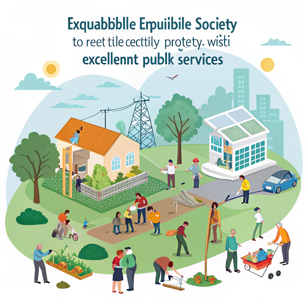 AI generated image by Red Panda AI: Bâtir une société équitable avec des services publics d'excellence.. Ne pas mettre de texte.
