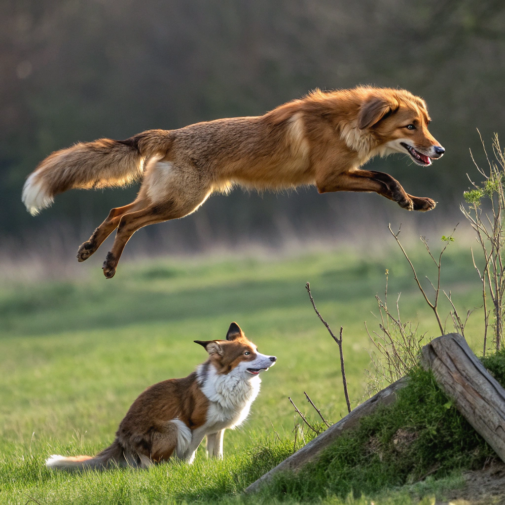 AI generated image by FLUX.1-schnell: The quick brown fox jumps over the lazy dog